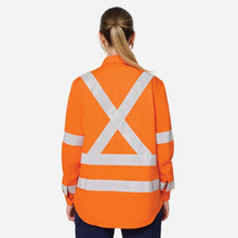 Load image into Gallery viewer, KingGee Women's Originals Hv Vented Nsw Rail Taped Shirt - Orange
