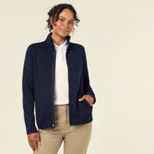 Load image into Gallery viewer, NNT Women's Textured Fleece Zip Front Jacket - Navy
