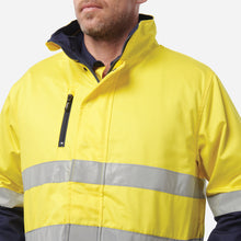 Load image into Gallery viewer, KingGee Men's Reflective 3 in 1 Cotton Jacket - Yellow/Navy
