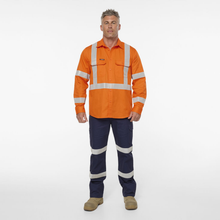 Load image into Gallery viewer, KingGee Men's Originals Nsw Rail Vented Taped L/S Shirt - Orange
