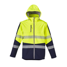 Load image into Gallery viewer, Syzmik Unisex Streetworx 2 In 1 Stretch Softshell Jacket - Yellow/Navy
