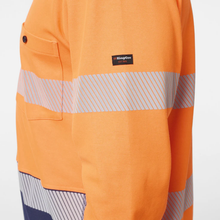 Load image into Gallery viewer, KingGee Men's Originals Spliced Hi-Vis Taped L/S Cotton Back Polo - Orange/Navy
