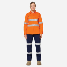 Load image into Gallery viewer, KingGee Women's Originals Vented Taped L/S Shirt - Orange
