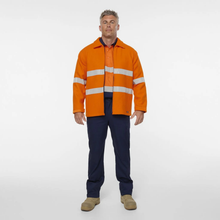 Load image into Gallery viewer, KingGee Men's Originals Hi Vis Taped Bluey Jacket - Orange
