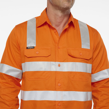 Load image into Gallery viewer, KingGee Men's Originals Vic Rail Vented Taped L/S Shirt - Orange
