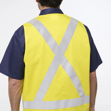 Load image into Gallery viewer, KingGee Men's Originals Hi-Vis X Back Cotton Drill Vest - Yellow
