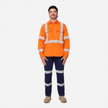 Load image into Gallery viewer, KingGee Men's Originals Nsw Rail Taped L/S Shirt - Orange
