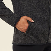 Load image into Gallery viewer, NNT Women's Textured Fleece Zip Front Jacket - Charcoal
