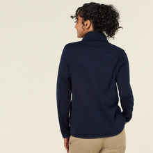 Load image into Gallery viewer, NNT Women's Textured Fleece Zip Front Jacket - Navy
