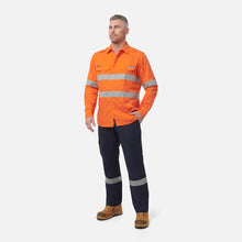Load image into Gallery viewer, KingGee Men's Shieldtec Lenzing Flame Resistant Hi-Vis Ls Shirt Taped - Orange
