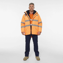 Load image into Gallery viewer, KingGee Men's Originals Vic Rail Hi Vis Taped 6-In-1 Jacket - Orange
