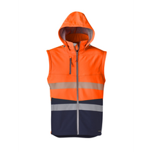 Load image into Gallery viewer, Syzmik Unisex Streetworx 2 In 1 Stretch Softshell Jacket - Orange/Navy
