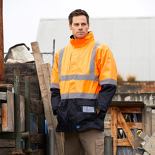 Load image into Gallery viewer, Rainbird Men's 4-in-1 Utility Jacket &amp; Vest - Orange/Navy
