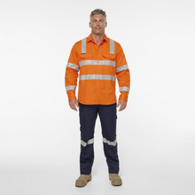 Load image into Gallery viewer, KingGee Men's Originals Vic Rail Vented Taped L/S Shirt - Orange
