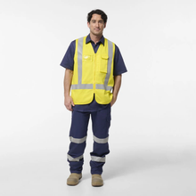 Load image into Gallery viewer, KingGee Men's Originals Hi-Vis X Back Cotton Drill Vest - Yellow

