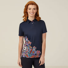 Load image into Gallery viewer, NNT Women's Water Dreaming Polo - Navy Print Sublimated
