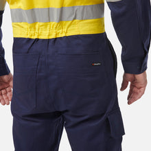 Load image into Gallery viewer, KingGee Men's Workcool 2 Reflective Spliced Combination Overall - Yellow/Navy
