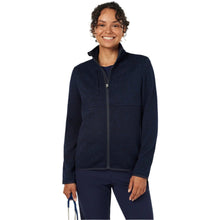 Load image into Gallery viewer, NNT Women's Textured Fleece Zip Front Jacket - Navy
