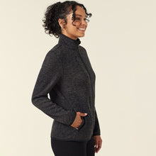 Load image into Gallery viewer, NNT Women's Textured Fleece Zip Front Jacket - Charcoal
