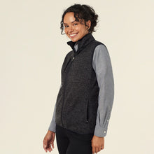 Load image into Gallery viewer, NNT Women's Textured Fleece Zip Front Vest - Charcoal
