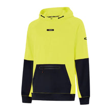 Load image into Gallery viewer, KingGee Men's Originals Hi Vis Water Repellent Hoodie - Yellow/Navy

