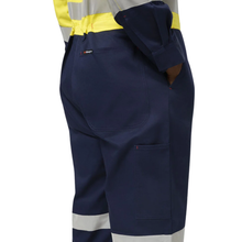 Load image into Gallery viewer, KingGee Men's Originals Spliced Hi-Vis Taped Overall - Yellow/Navy
