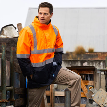 Load image into Gallery viewer, Rainbird Men's 4-in-1 Utility Jacket &amp; Vest - Orange/Navy
