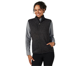 Load image into Gallery viewer, NNT Women's Textured Fleece Zip Front Vest - Charcoal
