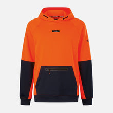 Load image into Gallery viewer, KingGee Men's Originals Hi Vis Water Repellent Hoodie - Orange/Navy
