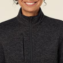 Load image into Gallery viewer, NNT Women's Textured Fleece Zip Front Jacket - Charcoal
