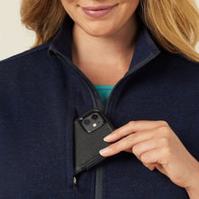 Load image into Gallery viewer, NNT Women's Textured Fleece Zip Front Vest - Navy
