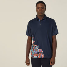 Load image into Gallery viewer, NNT Men's Water Dreaming Polo - Navy Print Sublimated
