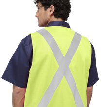 Load image into Gallery viewer, KingGee Men's Originals Hi-Vis X Back Tail Vest - Yellow
