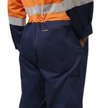 Load image into Gallery viewer, KingGee Men's Originals Spliced Hi-Vis Taped Overall - Orange/Navy
