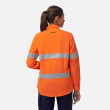 Load image into Gallery viewer, KingGee Women's Shieldtec Lenzing Flame Resistant Hi-Vis Long Sleeve Shirt Taped - Orange
