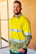 Load image into Gallery viewer, TradeMutt Men's Bonza Day/Night Hi Vis Full Button Workshirt - Yellow
