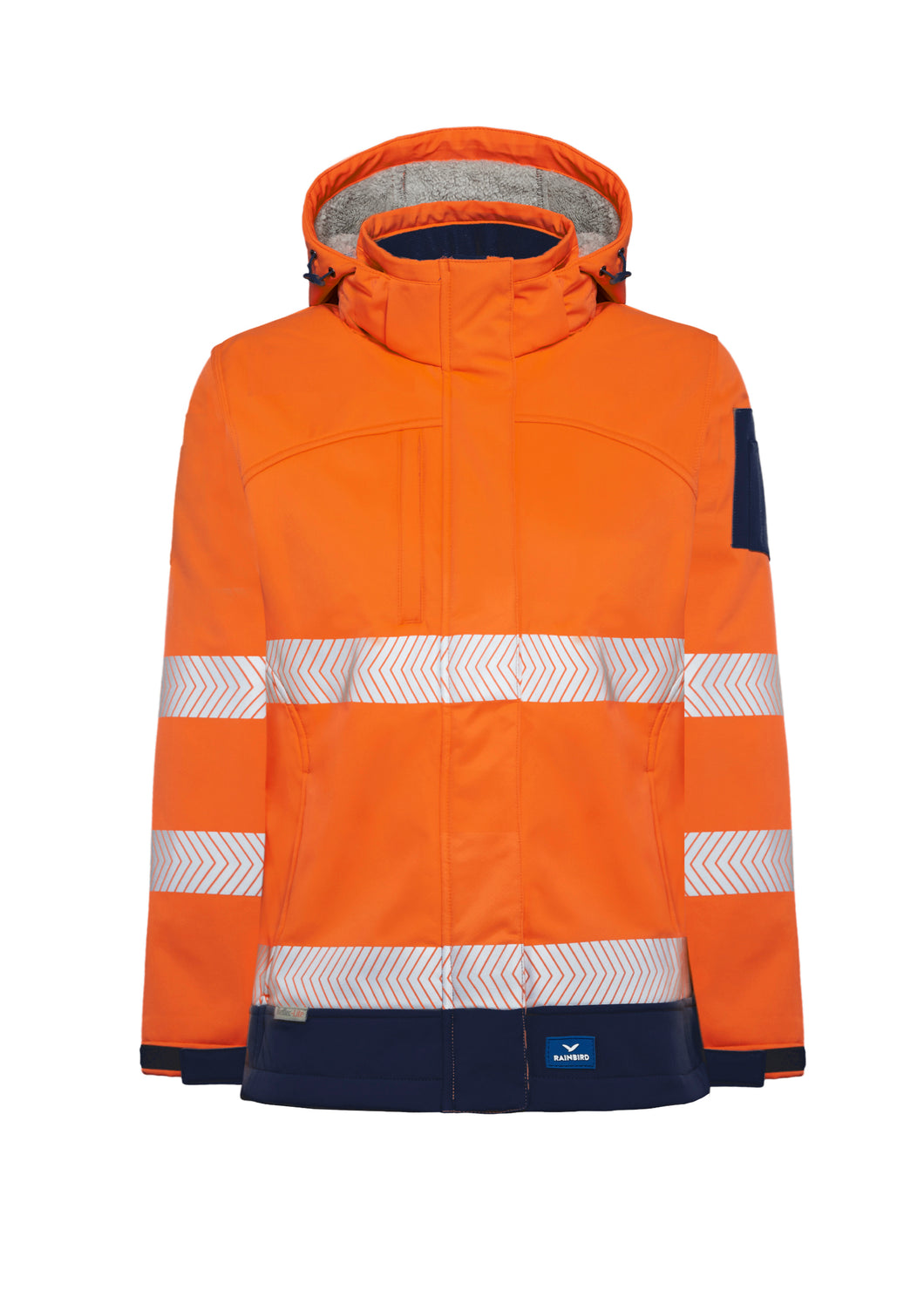 Rainbird Women's Ellis Hi-Vis Softshell Coat - Orange/Navy - Jackets