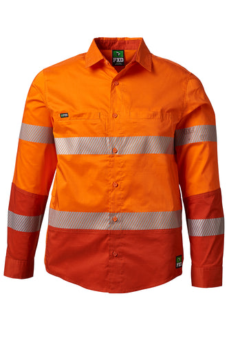 FXD Men's Lsh-2T Long-Sleeve Taped Shirt - Orange - Shirts