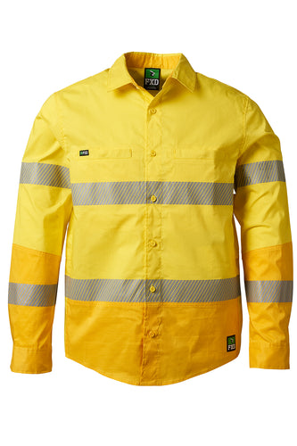 FXD Men's Lsh-2T Long-Sleeve Taped Shirt - Yellow - Shirts