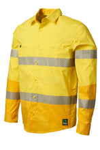 Load image into Gallery viewer, FXD Men&#39;s Lsh-2T Long-Sleeve Taped Shirt - Yellow - Shirts
