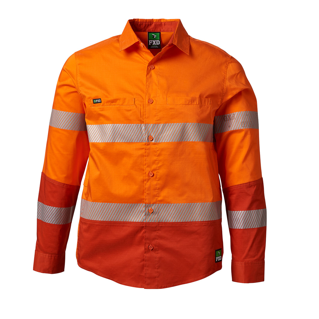 FXD Men's Lsh-2T Long-Sleeve Taped Shirt - Orange