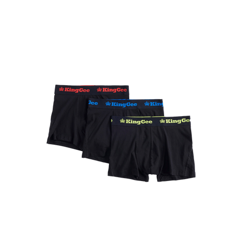 KingGee Men's Cotton Trunk 3 Pack - Black - Underwear