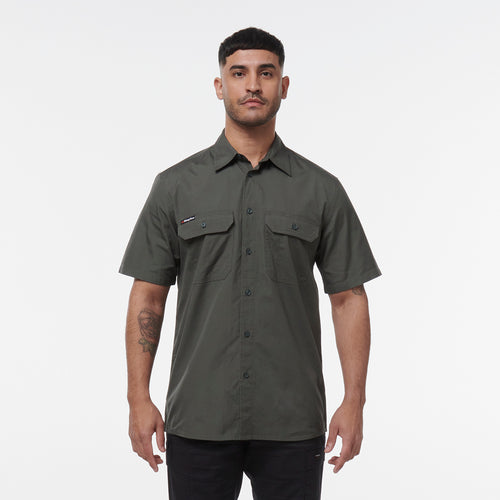 KingGee Men's Workcool Vented Short Sleeve Shirt - Green - Shirts