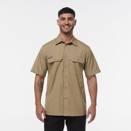 KingGee Men's Workcool Vented Short Sleeve Shirt - Khaki - Shirts