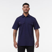 Load image into Gallery viewer, KingGee Men&#39;s Workcool Vented Short Sleeve Shirt - Navy - Shirts
