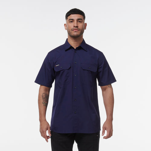 KingGee Men's Workcool Vented Short Sleeve Shirt - Navy - Shirts