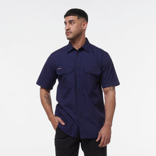 Load image into Gallery viewer, KingGee Men&#39;s Workcool Vented Short Sleeve Shirt - Navy - Shirts
