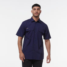 Load image into Gallery viewer, KingGee Men&#39;s Workcool Vented Short Sleeve Shirt - Navy - Shirts
