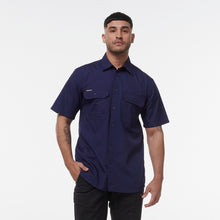 Load image into Gallery viewer, KingGee Men&#39;s Workcool Vented Short Sleeve Shirt - Navy - Shirts
