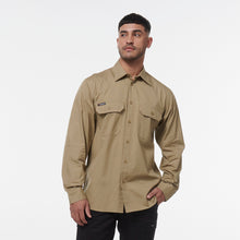 Load image into Gallery viewer, KingGee Men&#39;s Workcool Vented Long Sleeve Shirt - Khaki - Shirts
